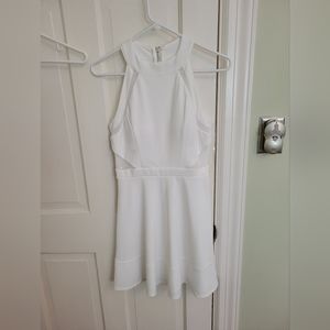 White mesh cutout dress